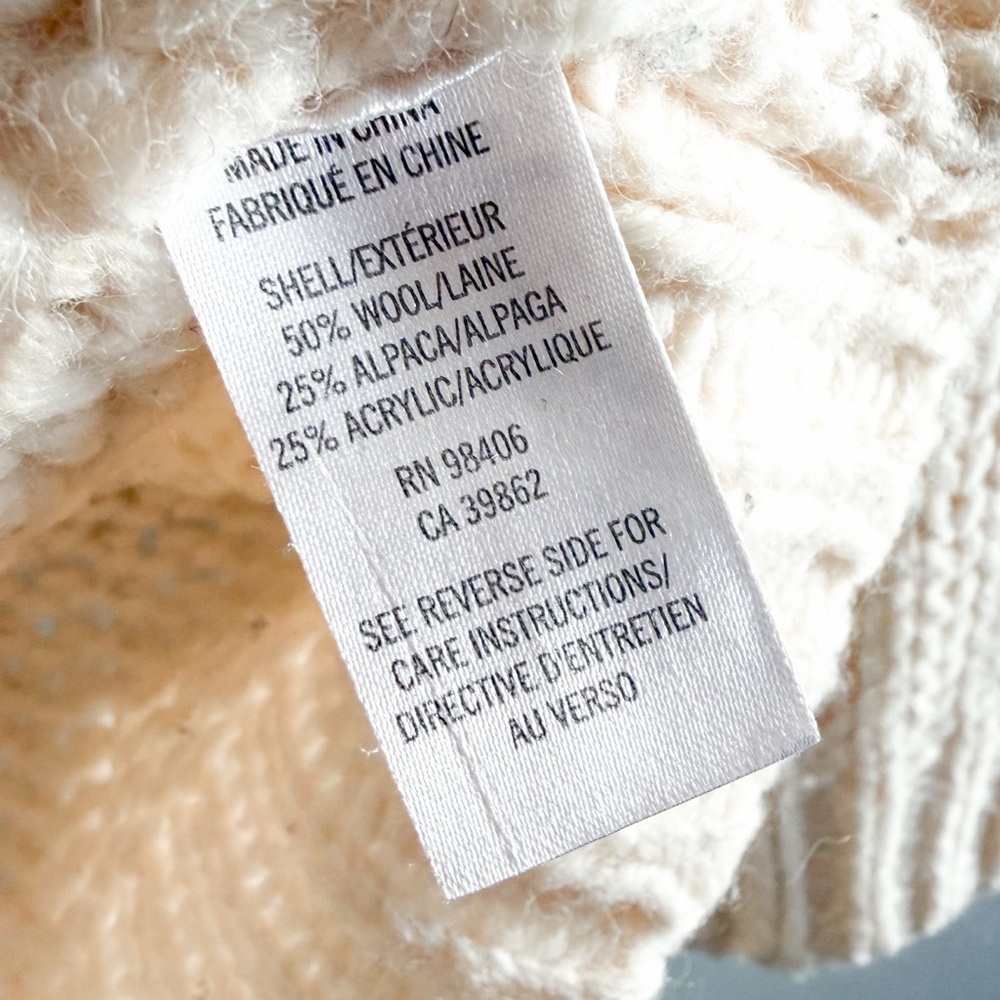 Theory Ivory Chunky Knit Pullover (Wool & Alpaca) - Picture 6 of 11